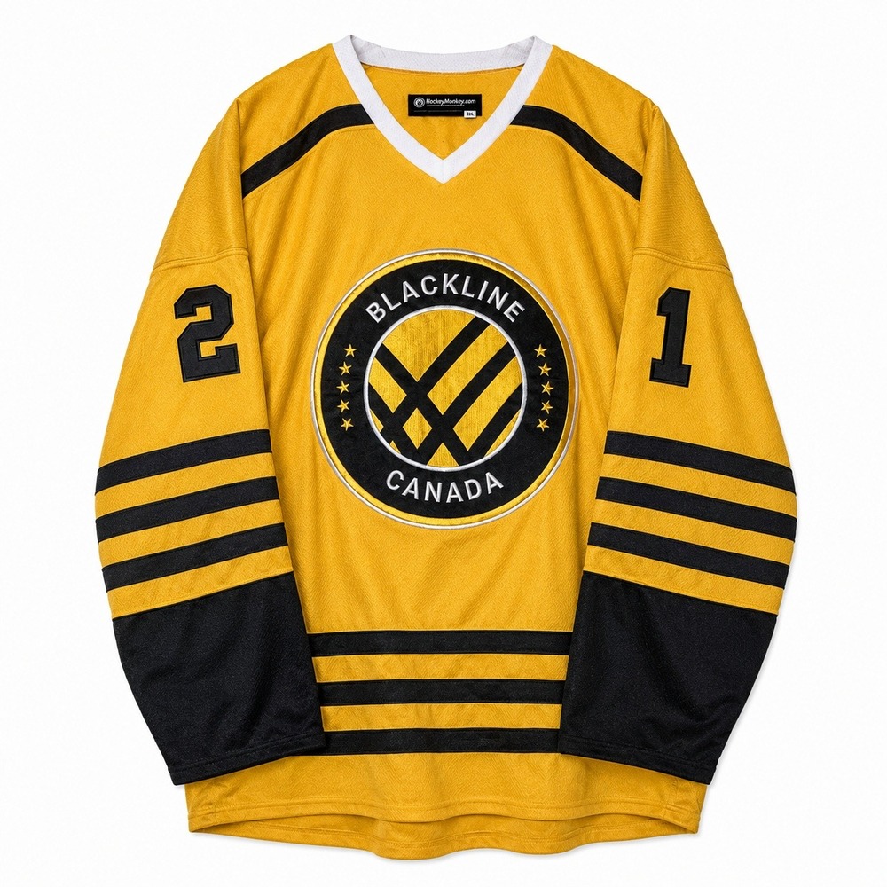Hockey Monkey Blackline Canada Hockey Jersey Mens 2XL Bumblebee Oversized Fit